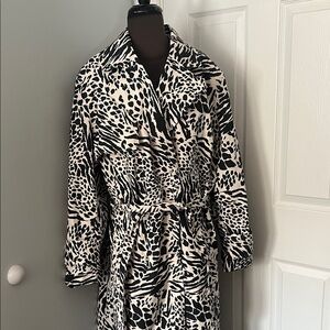 Animal Print Trench Coat
